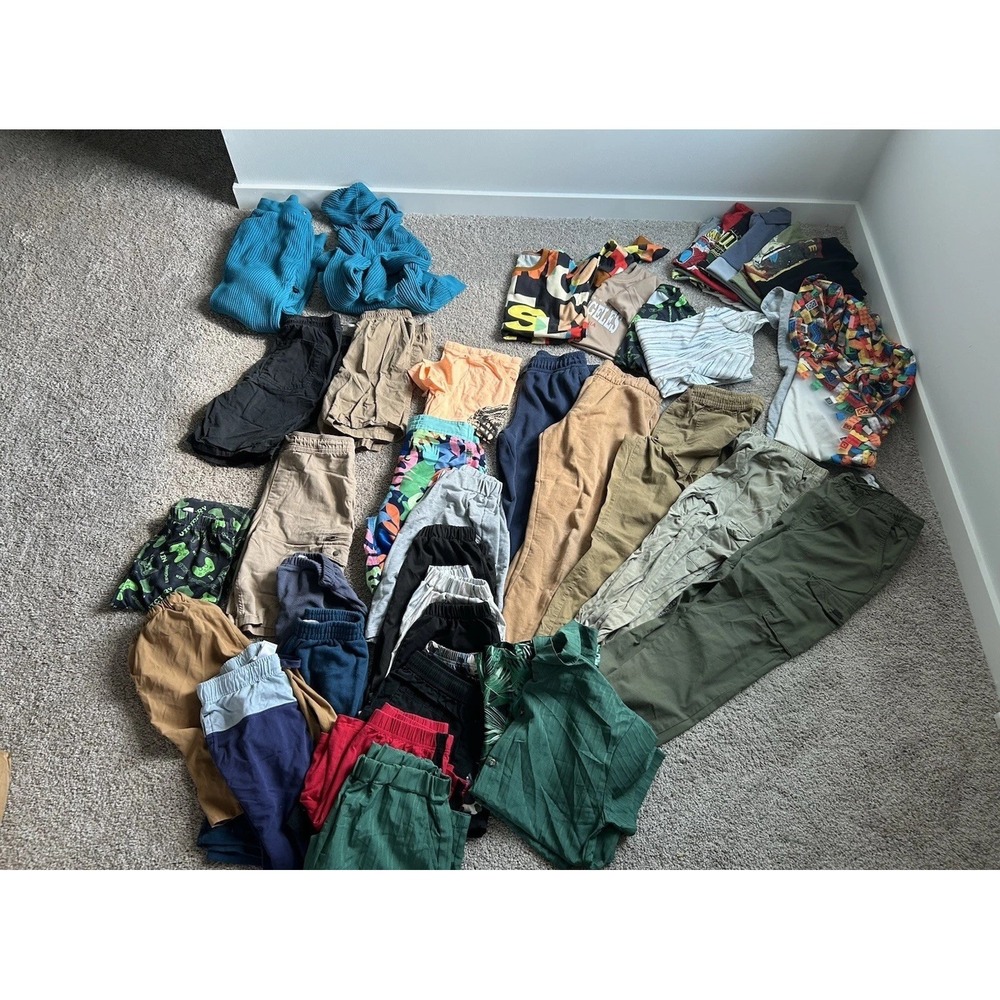 Lot/35 Boys Clothes Bundle Size 10/12/14 Sets Shorts Shirts Multiple Brands